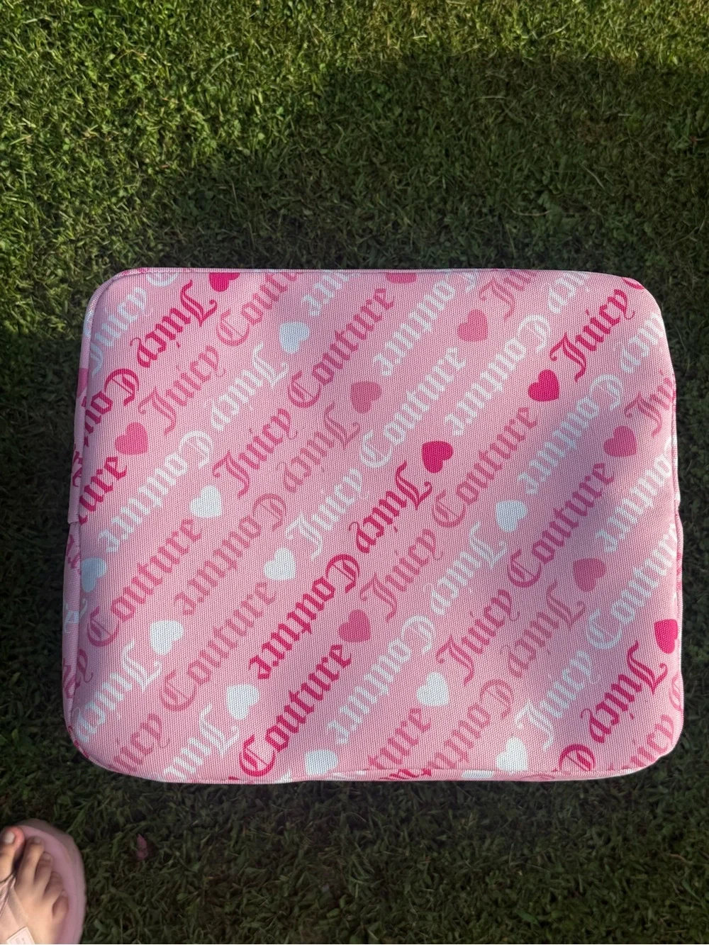 Juicy Couture Pink Patterned Fabric Laundry Basket
